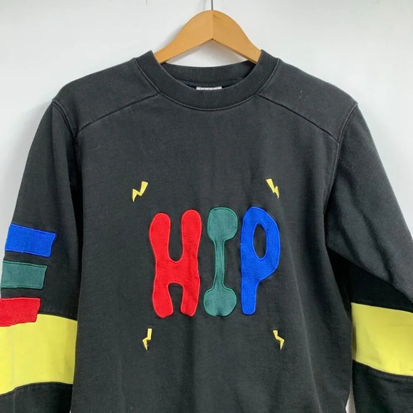 Teddy Fresh Men's HIP Crewneck Sweatshirt Embroidered Streetwear Sweatshirt SZ X - Picture 4 of 11